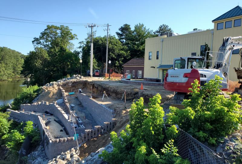 A few months into construction, the outline of the ramp leading down to what will be a floating dock has taken shape. CHRIS FLOOD PHOTOS